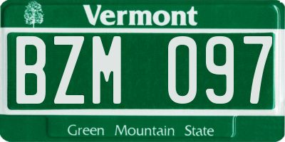 VT license plate BZM097