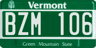 VT license plate BZM106