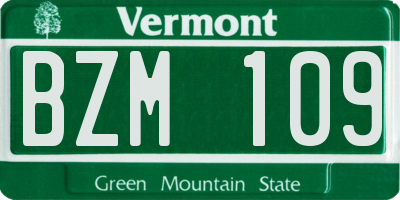 VT license plate BZM109