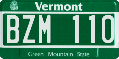 VT license plate BZM110