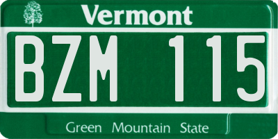 VT license plate BZM115
