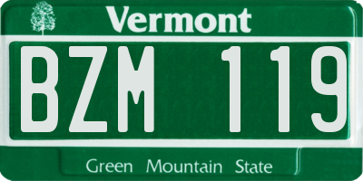 VT license plate BZM119