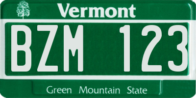 VT license plate BZM123
