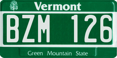 VT license plate BZM126