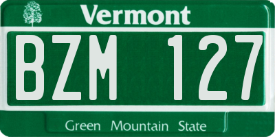 VT license plate BZM127