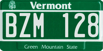 VT license plate BZM128