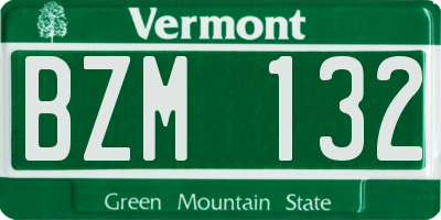 VT license plate BZM132