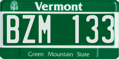 VT license plate BZM133
