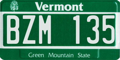 VT license plate BZM135