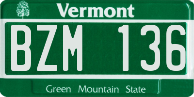 VT license plate BZM136