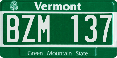 VT license plate BZM137