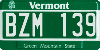 VT license plate BZM139