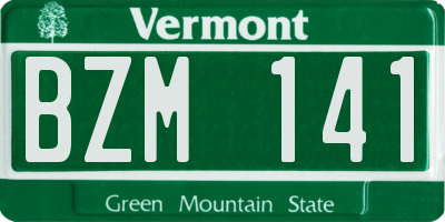 VT license plate BZM141