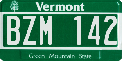 VT license plate BZM142