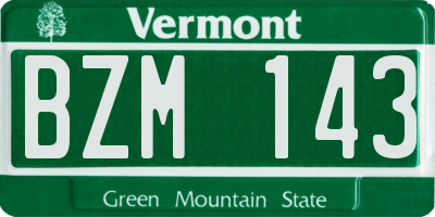 VT license plate BZM143