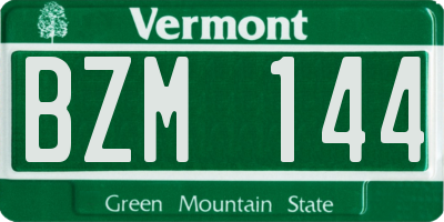 VT license plate BZM144