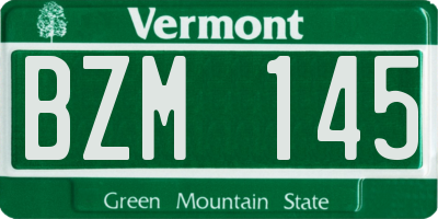 VT license plate BZM145