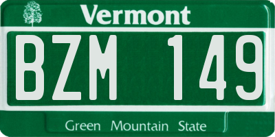 VT license plate BZM149