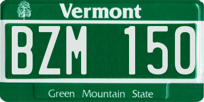 VT license plate BZM150