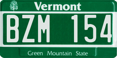VT license plate BZM154