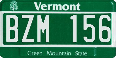 VT license plate BZM156