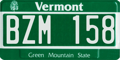 VT license plate BZM158
