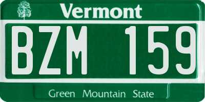 VT license plate BZM159