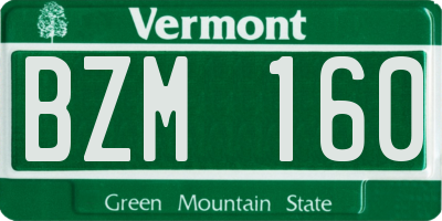 VT license plate BZM160