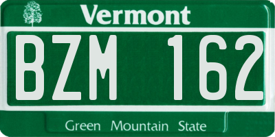 VT license plate BZM162