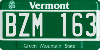 VT license plate BZM163