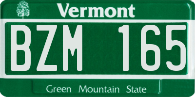 VT license plate BZM165