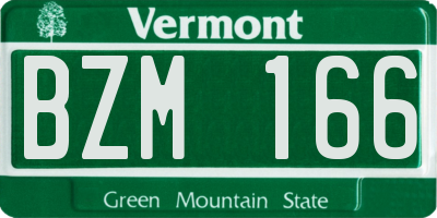 VT license plate BZM166