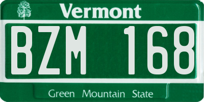 VT license plate BZM168