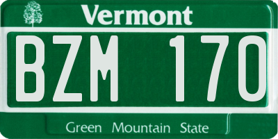 VT license plate BZM170