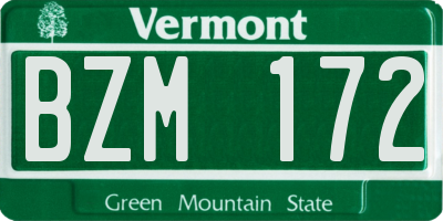 VT license plate BZM172