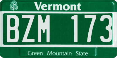 VT license plate BZM173