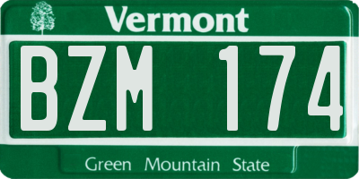 VT license plate BZM174