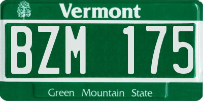 VT license plate BZM175