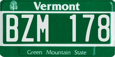 VT license plate BZM178