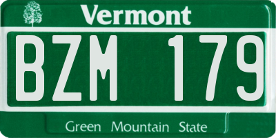 VT license plate BZM179