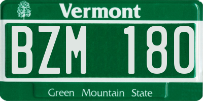 VT license plate BZM180