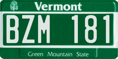 VT license plate BZM181