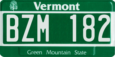VT license plate BZM182