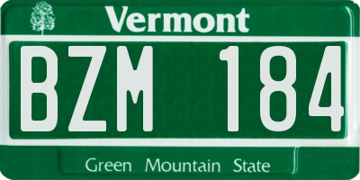VT license plate BZM184