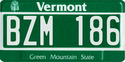 VT license plate BZM186