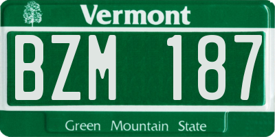 VT license plate BZM187