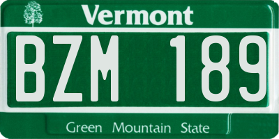 VT license plate BZM189