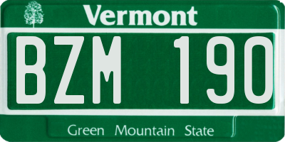 VT license plate BZM190