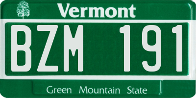 VT license plate BZM191