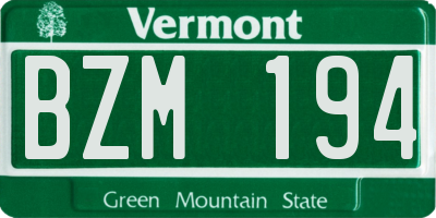 VT license plate BZM194